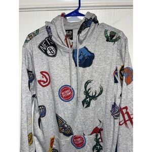 NBA Ultra‎ Game Teams Logos Hoodie Gray Size Small